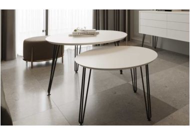 זוג שולחנות סלון קולקציית שלג