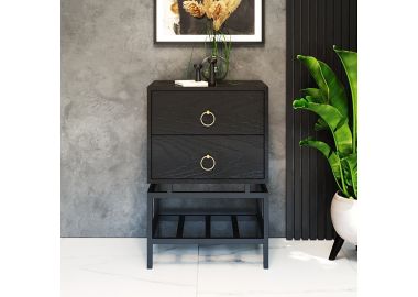 שידה לחדר השינה עם 2 מגירות בעיצוב יוקרתי דגם לגונה