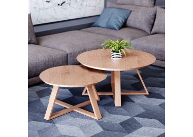 זוג שולחנות לסלון דגם יופיטר פורניר אלון