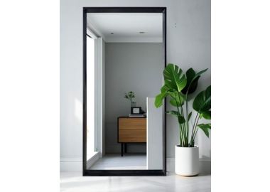 מראת גוף מלבנית מסגרת שחורה עיצוב מודרני ונקי