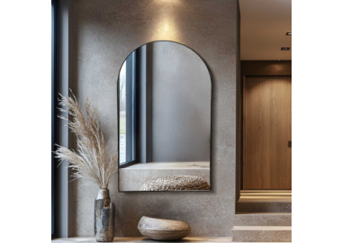 מראה חצי מעוגלת שחורה