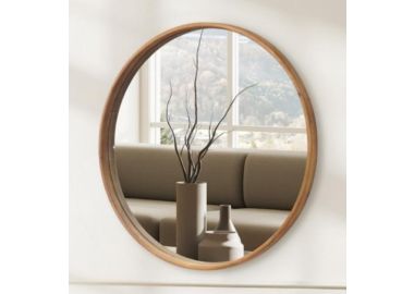 מראה עץ עגולה קוטר 80