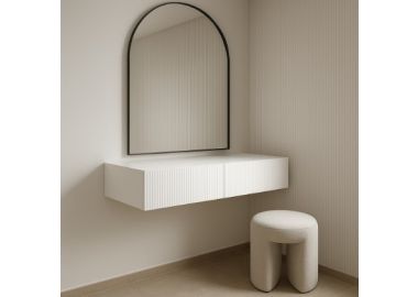 קונסולה מרחפת בצבע לבן דגם בור