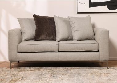 ספה דו מושבית 180 ס"מ בד בגוון בז' דגם דוטי ניו