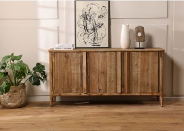 שידת מזנון 165 ס"מ עץ אורן ממוחזר בגוון טבעי דגם סקיילז