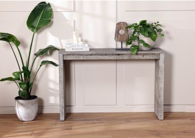 קונסולה 120 ס"מ עץ אשוח ממוחזר בגוון אפור מעושן דגם אורלינס