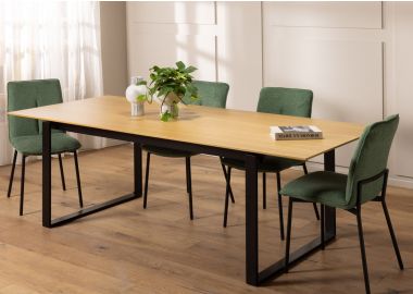 שולחן אוכל נפתח בגוון טבעי 100*234 ס"מ דגם מאייר חדש