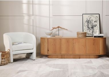 מזנון 190 ס"מ 4 דלתות פורניר אלון בגוון טבעי דגם מגנום