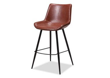 כסא בר דמוי עור בגוון חום דגם קאילה