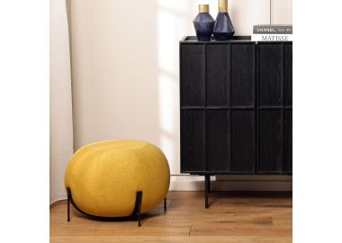 הדום בד עגול בגוון צהוב דגם צ'רי