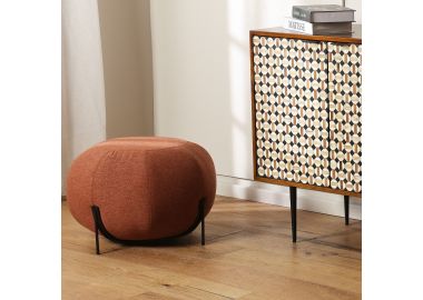 הדום בד עגול בגוון אדום דגם צ'רי