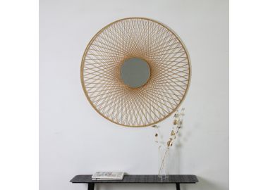 מראה דגם 20100 קוטר 110 ס"מ עץ בגוון טבעי