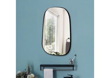 מראת קיר אורך 53 ס"מ מסגרת דקה בגוון שחור דגם 23313