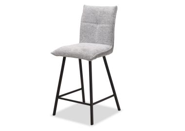 כסא בר בד בגוון אפור בהיר דגם קנולי