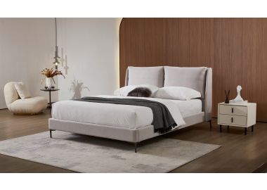 מיטה זוגית 200*160 ס"מ בד בגוון בז' דגם אופרה