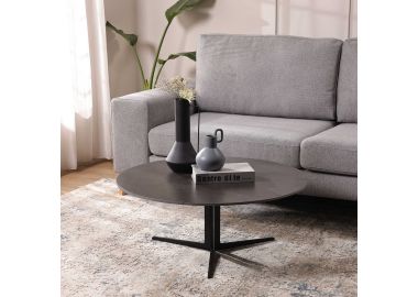 שולחן סלון עגול קוטר 89 ס"מ קרמיקה בגוון אפור דגם ג'יידן