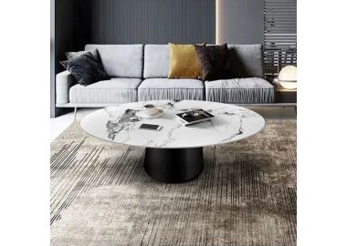 שולחן סלון משטח דמוי שיש בגוון לבן דגם 077