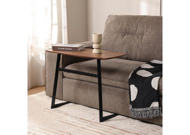 שולחן צד/ נשכן 38*80 ס"מ פורניר בגוון אגוז דגם קמינו