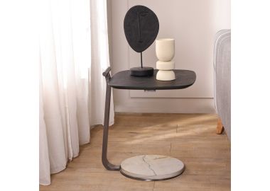 שולחן צד 45*45 ס"מ פורניר בגוון שחור דגם טוקיו