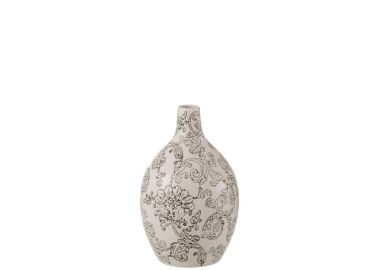 אגרטל פורצלן שחור/לבן 33 ס"מ דגם פירנצה