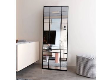 מראה בעיצוב מודרני מסגרת מתכת שחורה דגם 756