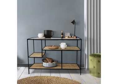 כוננית מסגרת מתכת שחורה בעיצוב מודרני דגם 501