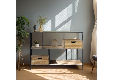 כוננית בין מסגרת מתכת שחורה דגם 19071