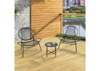 פינת ישיבה בגוון שחור OUTDOOR