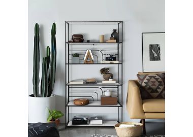 יחידת מדפים עיצוב קווים גיאומטריים דגם 80204