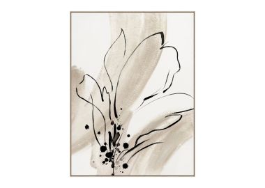 ציור 120*90 ס"מ גוון בז' פרחים דגם פלור2