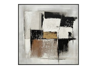 ציור 100*100 ס"מ גוון אפור-שחור דגם סטון1