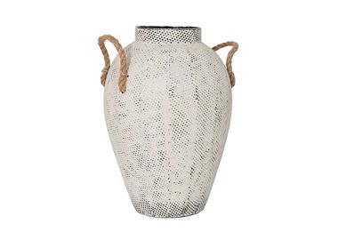 אגרטל מתכת לבן 26 ס"מ דגם קופידון