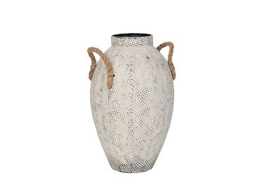 אגרטל מתכת לבן 20 ס"מ דגם קופידון