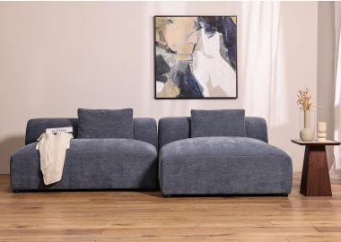 ספה פינתית ימין 145*260 ס"מ בד בגוון כחול דגם פופ