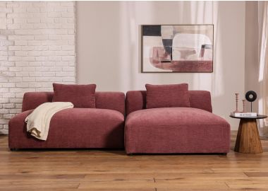 ספה פינתית ימין 145*260 ס"מ בד בגוון בורדו דגם פופ