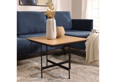 שולחן סלון מרובע 60*60 פורניר אלון טבעי דגם נונו