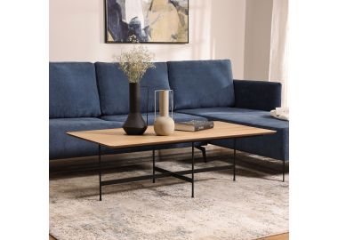 שולחן סלון 70*130 פורניר אלון טבעי דגם נונו