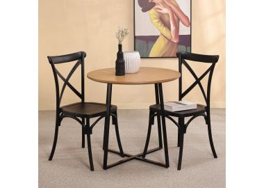 שולחן אוכל קוטר 80 ס"מ בגוון אלון טבעי דגם KOTI