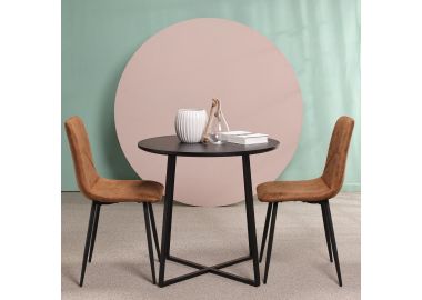 שולחן אוכל קוטר 80 ס"מ בגוון שחור דגם KOTI