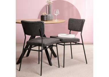 כסא פינת אוכל דמוי עור שחור דגם ZIKO