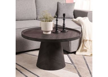 שולחן סלון עגול קוטר 80 ס"מ בגוון שחור/אפור דגם MARGO