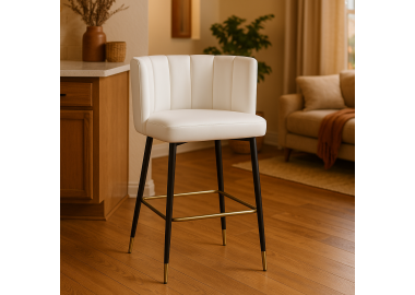 כסא בר דגם מונרו בגוון לבן