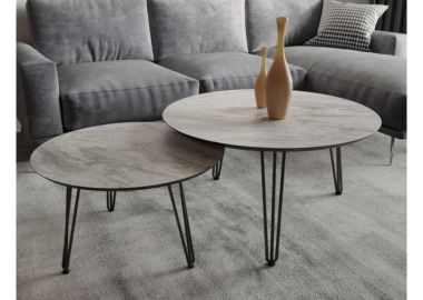 זוג שולחנות סלון קולקציית שיש אפור