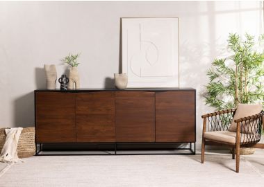 בופה 4 דלתות בגוון חום 220 ס"מ דגם TOLEDO