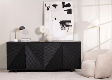 בופה 4 דלתות בגוון שחור 220 ס"מ דגם MODELA