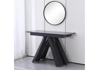 קונסולה מעוצבת נפתחת לפינת אוכל עד ל-3 מטר ברוחב 110 ס"מ דגם דוכס שחור