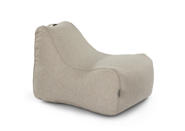 פוף פשתן מעוצב במילוי ספוג GOA צבע צבע חול