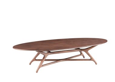 שולחן סלון בגוון חום אגוז 80*180 ס"מ דגם OVALY