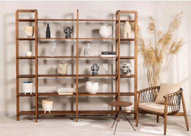 יחידת מדפים גוון אגוז 220 ס"מ דגם WEBBI