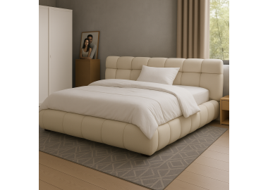 מיטה זוגית 160/200 ס"מ בגוון שמנת דגם ליה